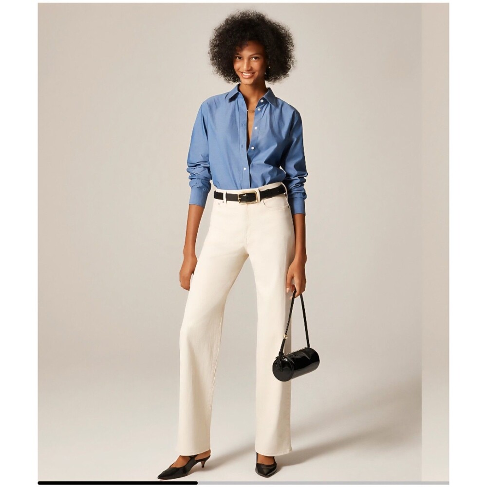 J. Crew Full-length Slim-wide Jean Ecru Wash Semi Stretch CM381 Size 28 NWT
